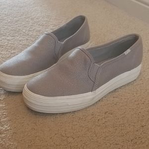 Keds silver slipons